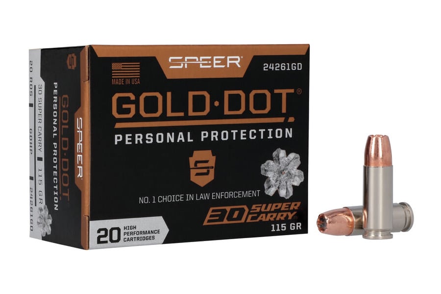 SPEER AMMUNITION 30 SUPER CARRY 115GR GOLD DOT HOLLOW POINT