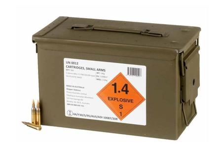 ADI 5.56 NATO 62 gr FMJ-BT 900 Rounds in Metal Ammo Can