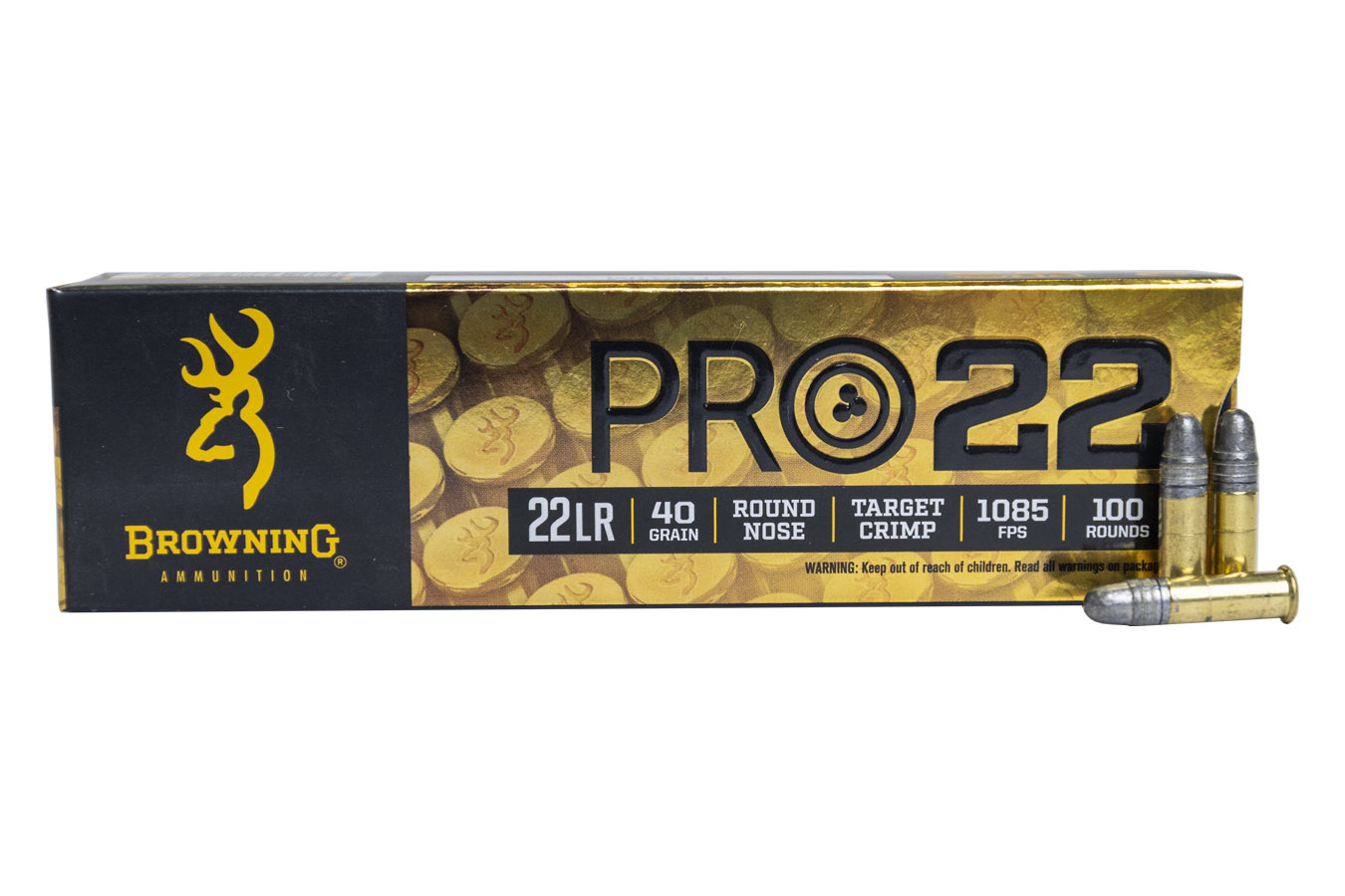 BROWNING AMMUNITION 22 LR PRO-22 LRN 100RDS 40 GR