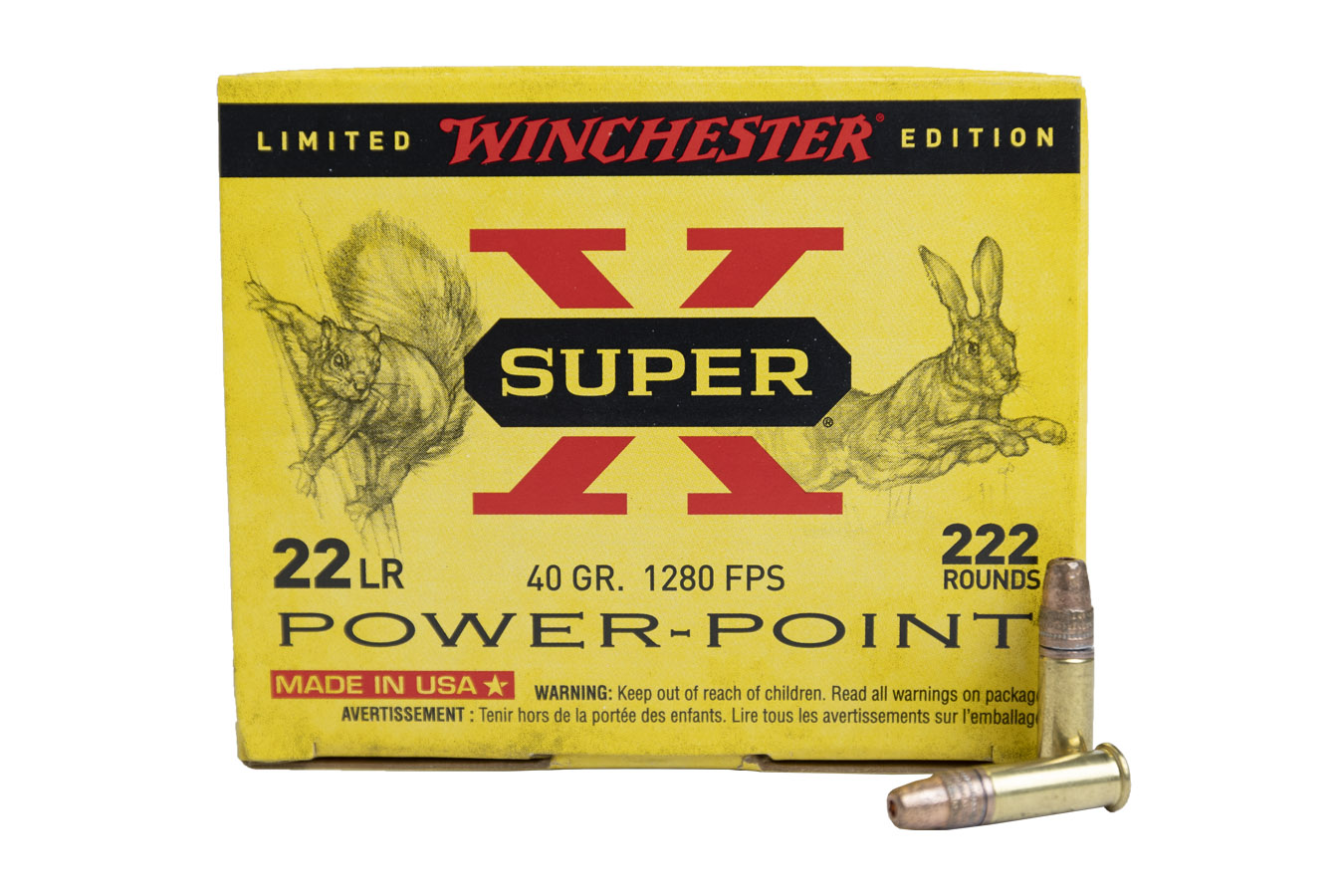 WINCHESTER AMMO 22 LR SUPER-X POWER POINT 222RDS LOOSE