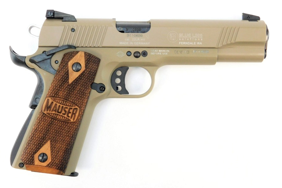 Blue Line Solutions Mauser 1911 22 22LR Rimfire Pistol With Tan Frame 