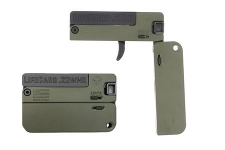 TRAILBLAZER FIREARMS Lifecard 22LR Folding Single-Shot Pistol with OD Green Finish