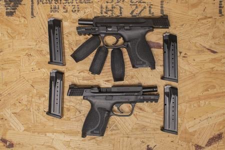 SMITH AND WESSON MP9 M2.0 Compact 9mm Police Trade-In Pistols with Night Sights and Original Box 