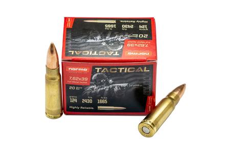 Norma 7.62x39mm 124 Gr FMJ Brass 20/Box
