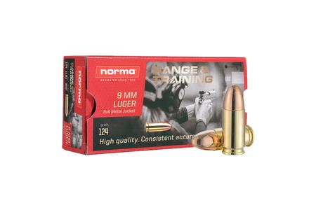 NORMA USA 9mm 124 Gr FMJ 50/Box