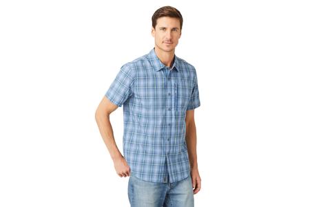 MENS SS PLAID BUTTON UP SHIRT