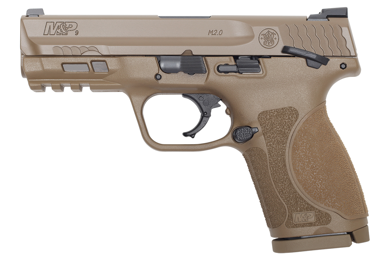 SMITH AND WESSON MP9 M2.0 COMPACT FLAT DARK EARTH PISTOL WITH 4-INCH BARREL AND THUMB SAFETY (LE