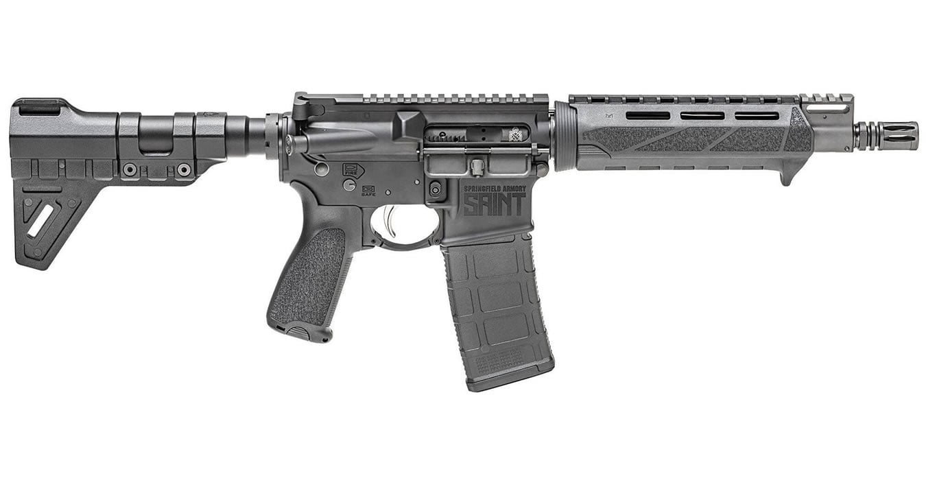 Springfield Saint 5.56mm AR15 Pistol with 9.6 inch Barrel, M-LOK Rail and Blade Stock (Manufacturer Sample)