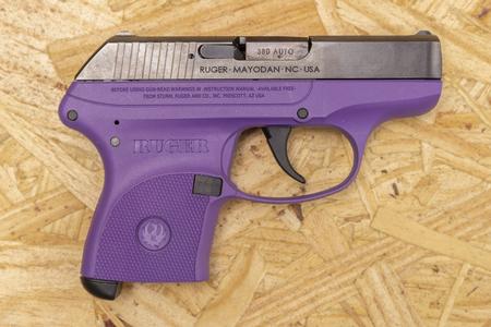 RUGER LCP .380 AUTO POLICE TRADE-IN PISTOL WITH PURPLE FRAME (MAG NOT INCLUDED)