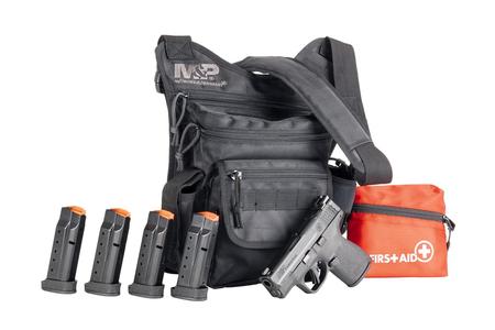 SMITH AND WESSON MP9 Shield Plus 9mm Optics Ready Bug Out Bundle with Five Mags, First Aid Kit and Bugout Bag (LE)