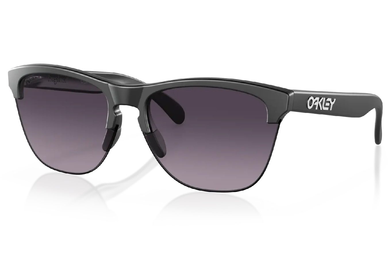 Oakley Frogskins Lite Sunglasses with Matte Black Frame and Prizm Grey Gradient Lenses
