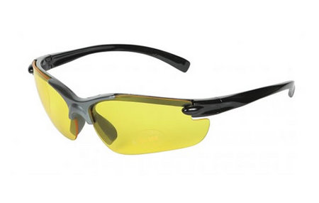 SHOOTING GLASSES AMBER/BLACK/SILVER