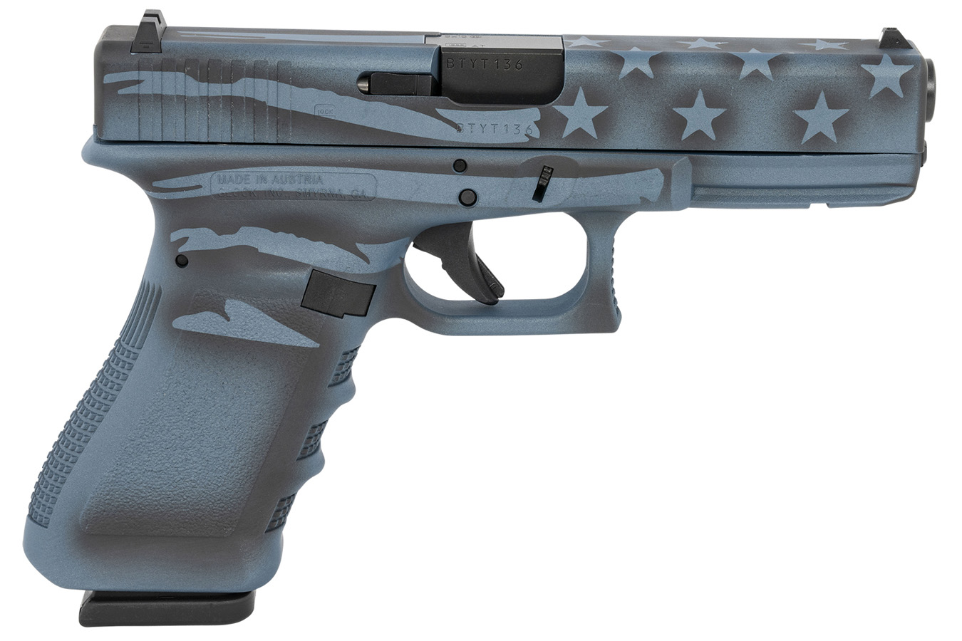 GLOCK 17GEN3 9MM 4.49` BLUE TITANIUM FLAG