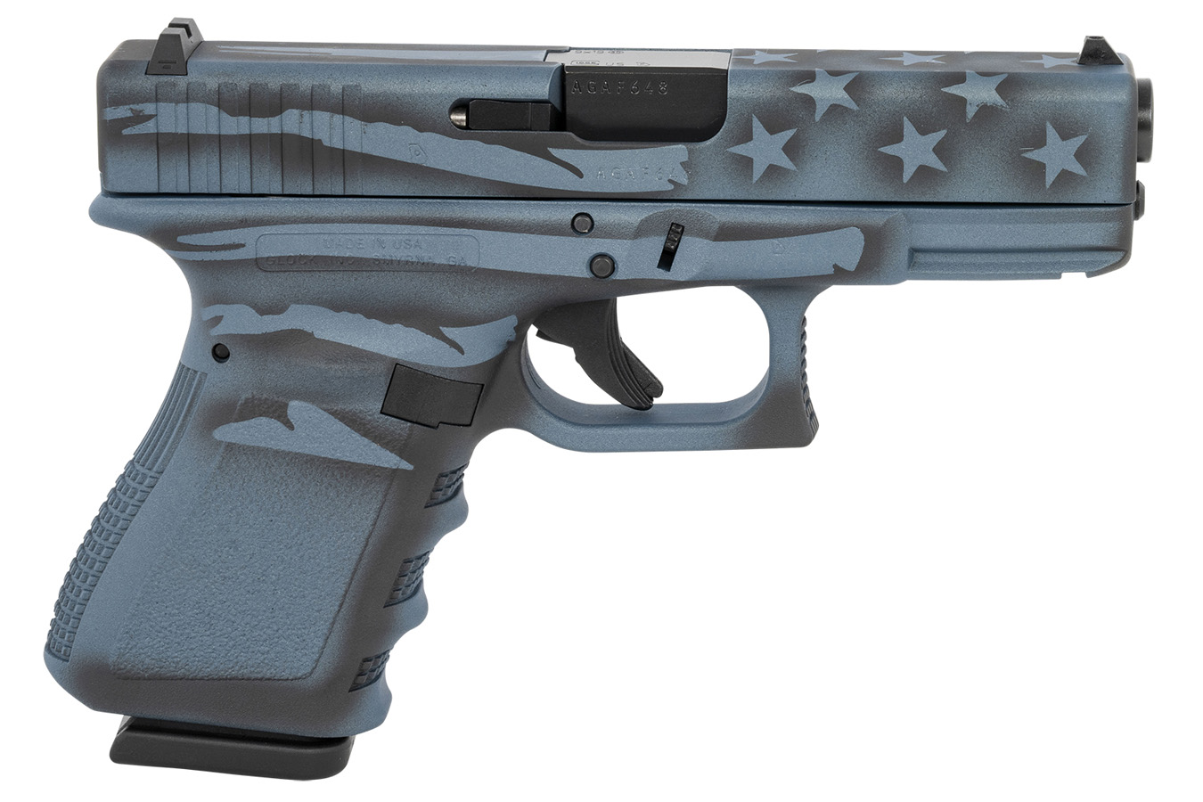 GLOCK 19GEN3 9MM 4.02` BLUE TITANIUM FLAG