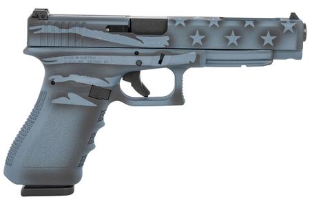 GLOCK G34 Gen3 9mm Competition Pistol with Blue Titanium Flag Cerakote Finish