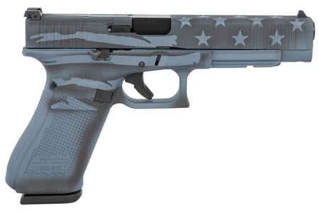 GLOCK G34 Gen5 9mm Competition MOS Pistol with Blue Titanium Flag Cerakote Finish