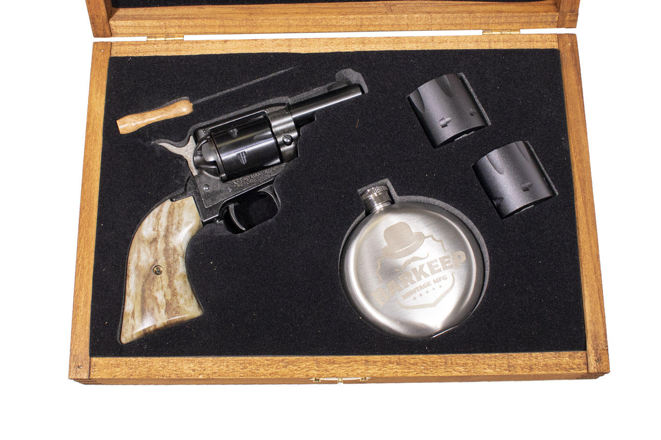 No. 4 Best Selling: HERITAGE BARKEEP 22 LR REVOLVER WITH CEDAR KIT STAG GRIPS