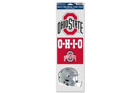 OHIO STATE BUCKEYES FOOTBAL DECALS 3 PIECE FAN PACK 