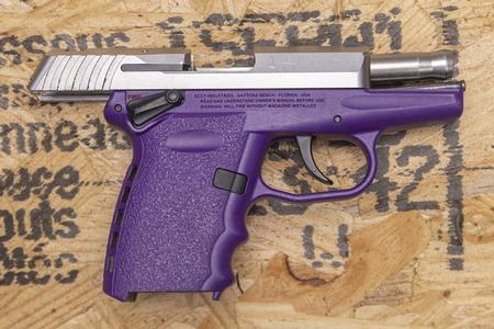 SCCY CPX-1 9mm Police Trade-In Pistol with Purple Frame and Stainless Slide (Mag Not Included)