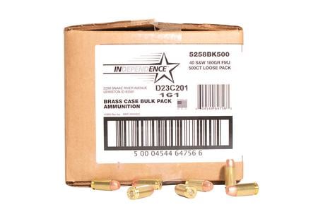 40 SW 180GR FMJ BRASS CASE 500RD BULK BOX