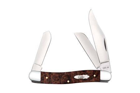 WRCASE Brown Maple Burl Wood Stockman Knife