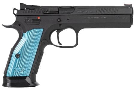 CZ TS 2 40SW Pistol with Black Frame and Blue Aluminum Grips