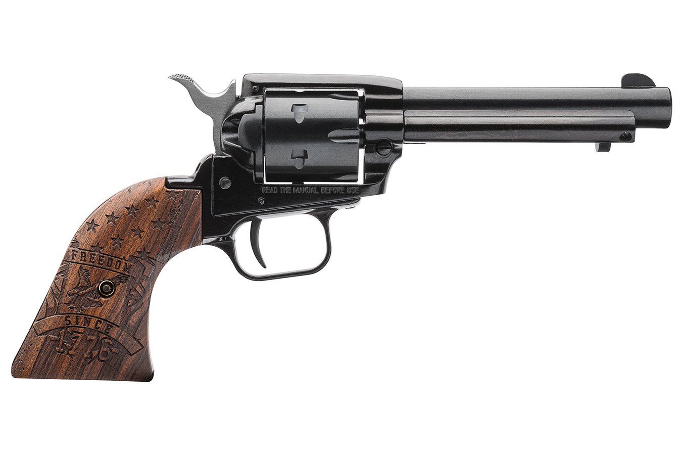 Heritage Rough Rider Freedom Since 1776 22 LR Revolver with 4 Inch Barrel and Engraved Wo