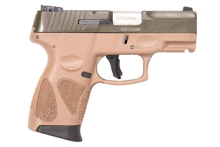TAURUS G2C 9mm Compact Pistol with Tan Frame and Green Slide