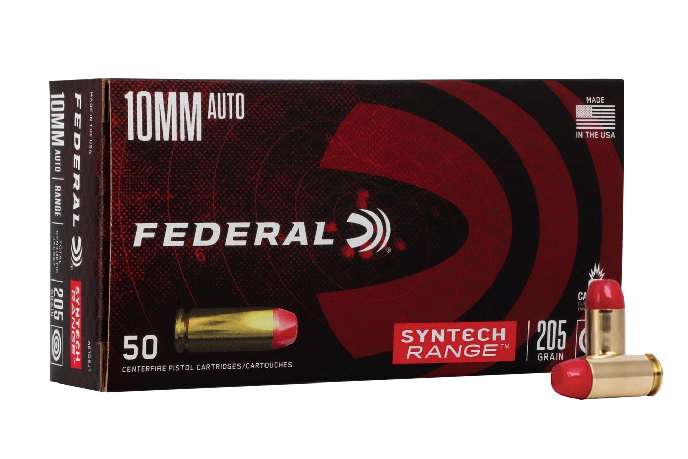 FEDERAL AMMUNITION 10MM AUTO 205 GR TSJFN SYNTECH RANGE 50/BOX