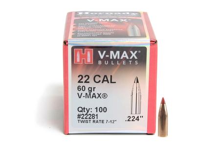 HORNADY 22 Cal .224 60 gr V-MAX 100/Box