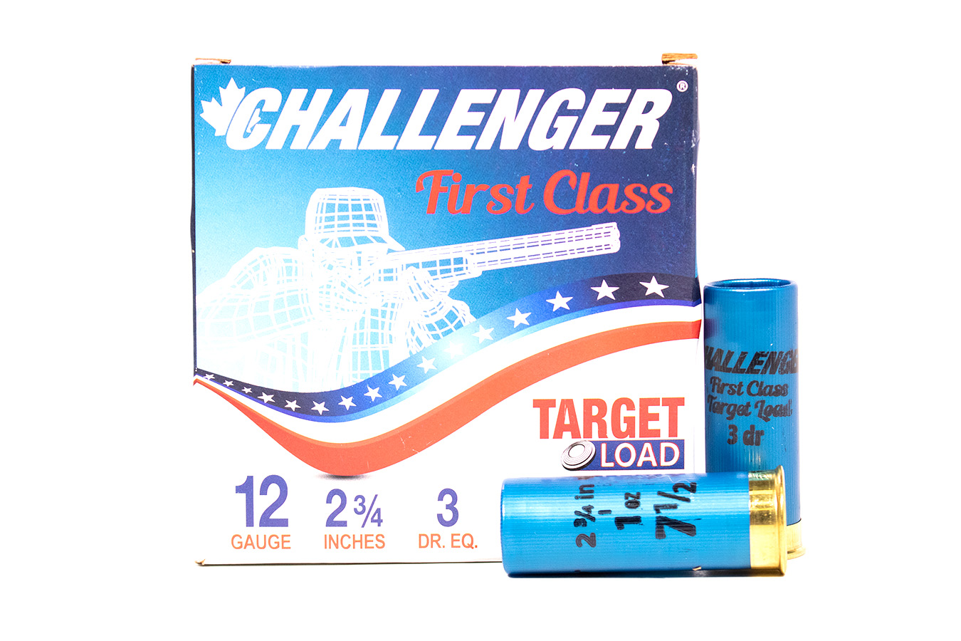 Challenger Ammo 12 Gauge 2 3/4 in 7.5 Shot 3 Dram Target Load First Class 25/Box