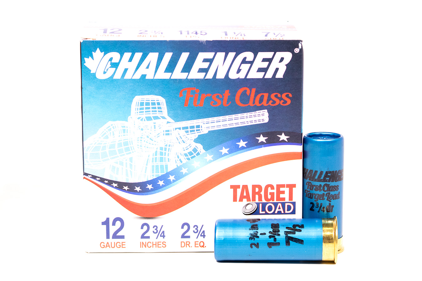 CHALLENGER AMMO 12 GA 2 3/4 IN 7.5 SHOT TARGET LOAD FIRST CLASS 25/BOX