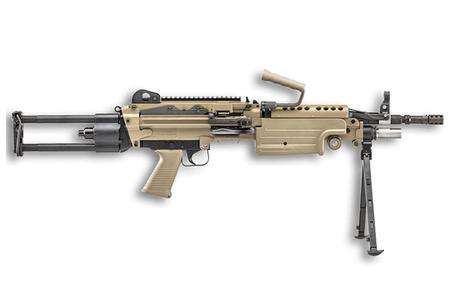 FNH M249S Para 5.56mm FDE Semi-Automatic Belt-Fed Rifle with Telescoping/Collapsing Stock (M249 SAW Replica)