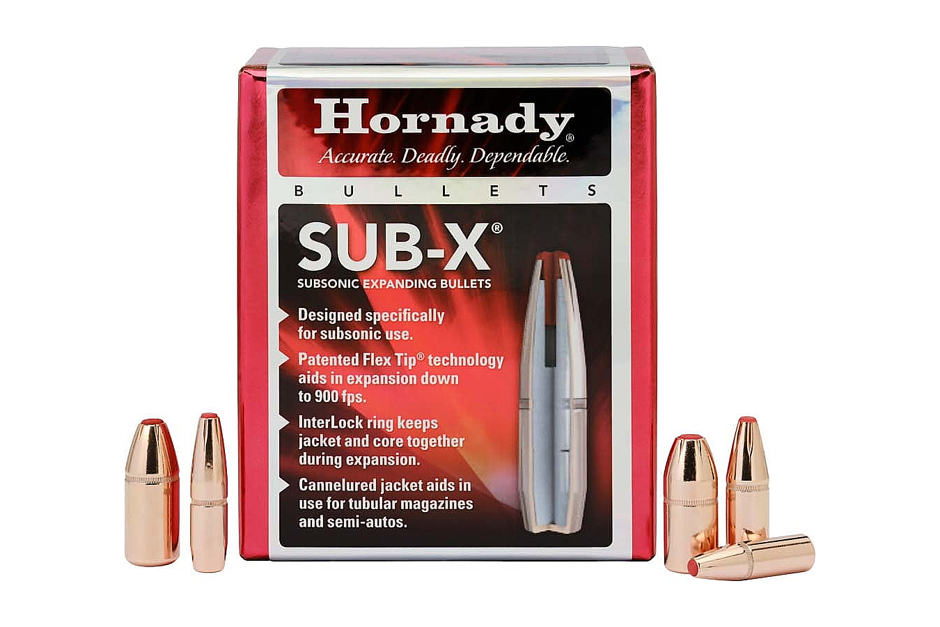 HORNADY .45 CAL, 458 DIAMETER, 410 GRAIN SUB-X EXPANDING BULLETS