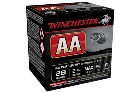 Winchester 28 Gauge 2-3/4 In 3/4 oz 8 Shot AA Super Sport Sporting Clays 25/Box