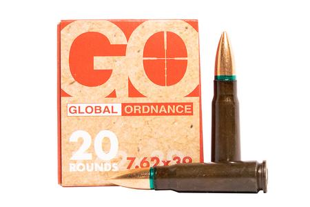 GLOBAL ORDNANCE 7.62x39mm 122 Gr FMJ Steel Case 20/Box