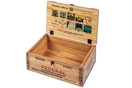 FEDERAL AMMUNITION 100th Anniversary Wooden Ammo Box