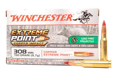 WINCHESTER AMMO 308 Win 150 Grain Extreme Point Copper Impact Lead Free Projectile 20/Box