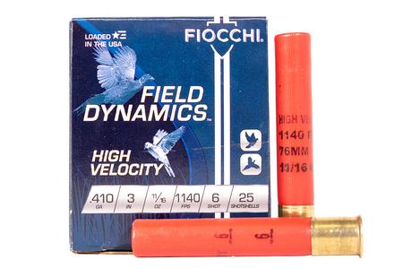 FIOCCHI 410 Bore 3 in 11/16 oz. 6 Shot Field Dynamics High Velocity 25/Box