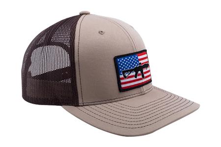 AR FLAG PATCH HAT TANW/BROWN MESH