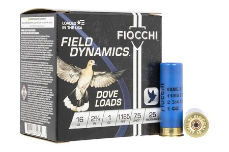 FIOCCHI 16 Gauge 2 3/4 in 1 oz. 7.5 Shot Chilled Lead Shotshell Field Dynamics 25/Box