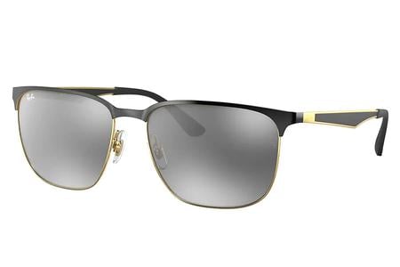 RB3569 BLACK/GOLD W/GREY GRADIENT MIRROR LENSES 