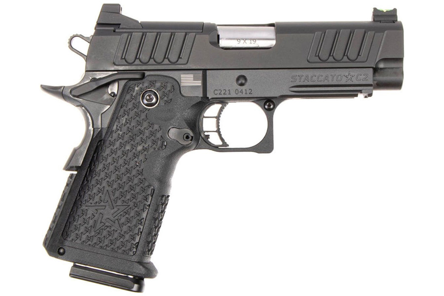 STACCATO C2 DUO 9MM 3.9 IN BBL BLACK DLC OPTIC READY