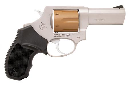 TAURUS Model 856 38 Special Revolver with Stainless Finish and Brown Cylinder