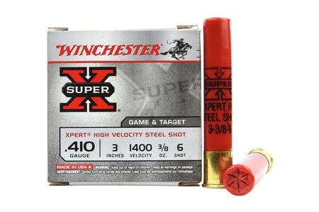 WINCHESTER AMMO 410 Bore 3 in 3/8 oz 6 Shot Super X Xpert High Velocity Steel 25/Box