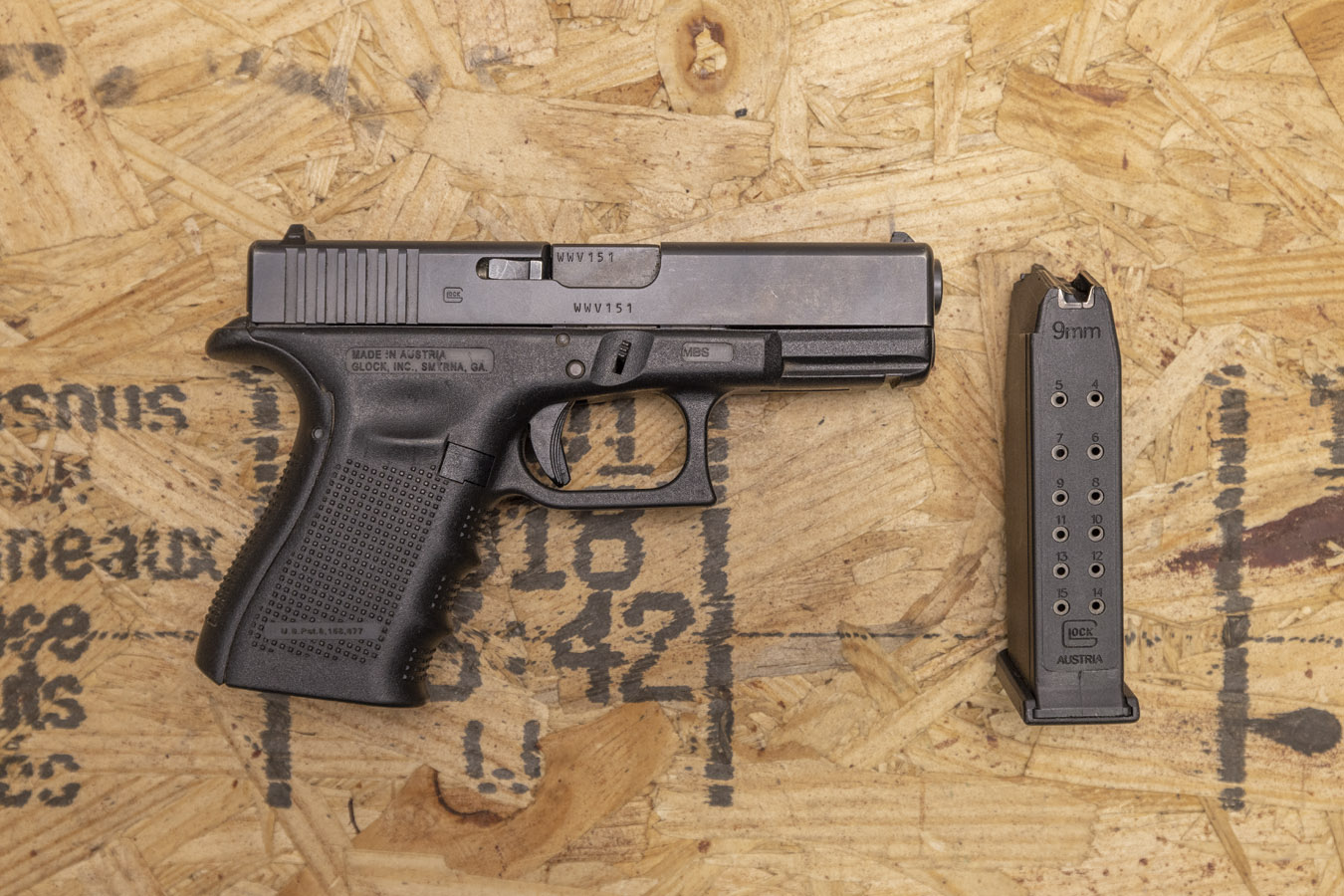 Glock 19 Gen4 9mm Police Trade-In Pistol (Fair Condition)