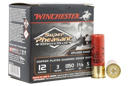 WINCHESTER AMMO 12 Gauge 3 inch 1 5/8 oz 5 Shot Copper Plated Lead Shotshell Super Pheasant Diamond Grade 25/Box