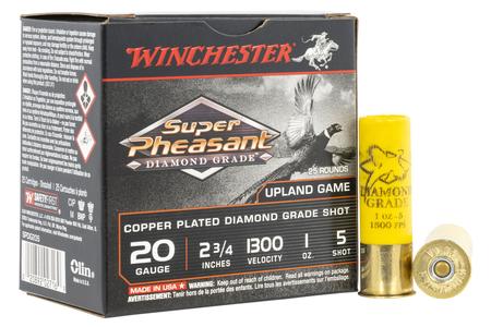 WINCHESTER AMMO 20 Gauge 2 3/4 in 1 oz 5 Shot Copper Plated Lead Shotshell Super Pheasant Diamond Grade 25/Box