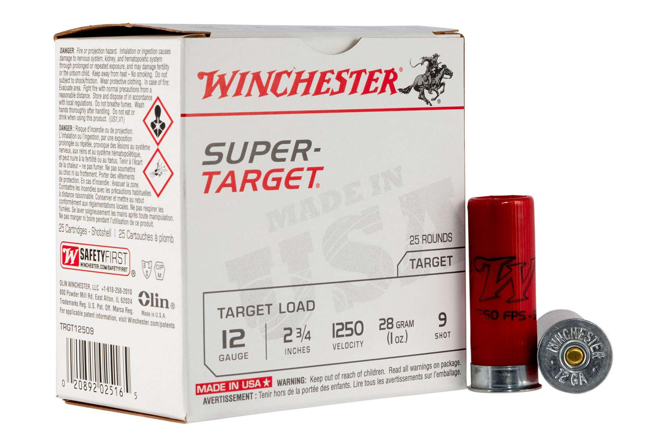 WINCHESTER AMMO 12 GA 2 3/4 IN 1 OZ 9 SHOT LEAD SHOTSHELLS SUPER TARGET LIGHT TARGET 25/ BOX