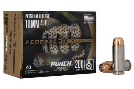 Federal 10mm Auto 200 Grain JHP Premium Persona Defense Punch 20/Box